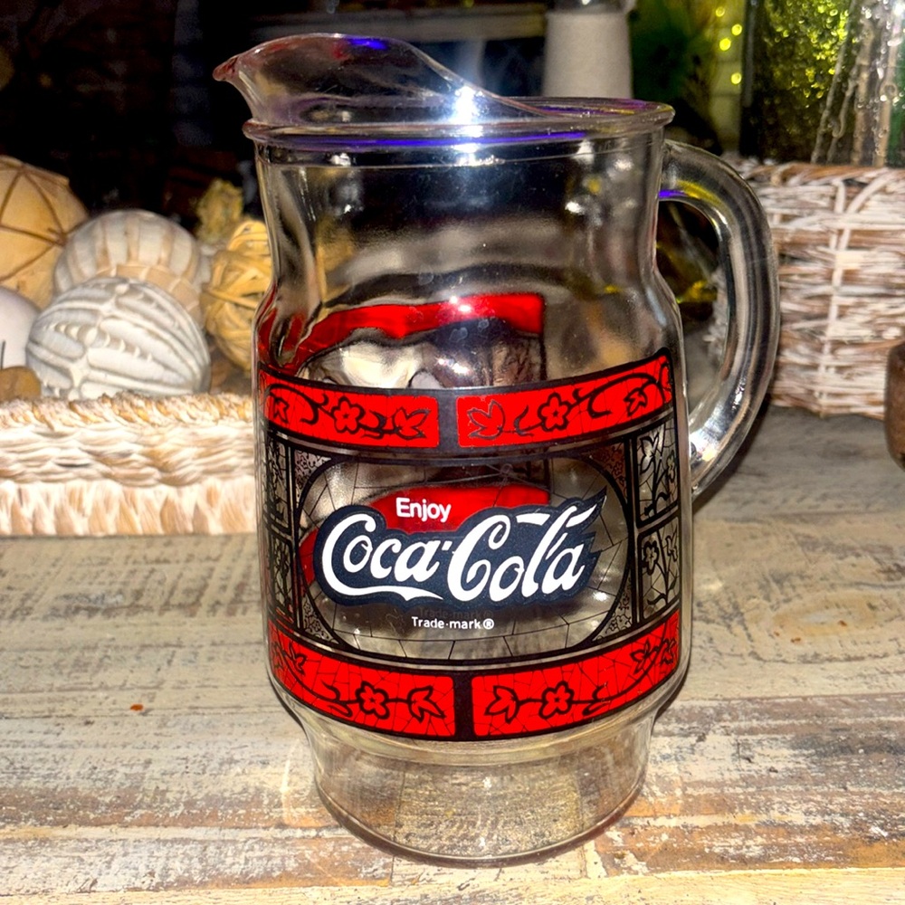 VINTAGE 1970’s  Enjoy Coca’Cola Glass Pitcher